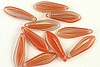 25pc 5X16mm HURRICANE GLASS BEAUJOLAIS ORANGE RUST DAGGER CZECH GLASS BEADS CZ126-25